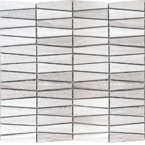 Irregular shaped Gray wood grain marble Mosaic Tile stone mosaic tiles