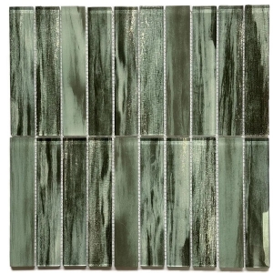 luxury design inkjet swimming pool Green and sliver gold crystal glass mosaic pool tiles