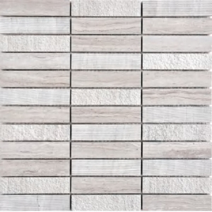 Classic Grey and white marble Polished mosaic floor and wall tiles