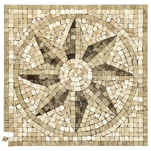 Customrized Handmade Tile Squared Marble Stone Mosaic Medallion Pattern Art Mural For Floor Wall Hotel Project