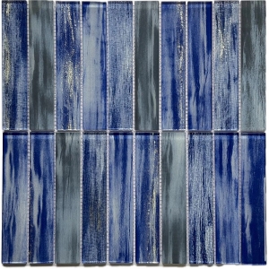 luxury design inkjet swimming pool blue and sliver gold crystal glass mosaic pool tiles