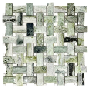 Classic deisign Green White Marble Mosaic Tile Flower patterns stone wall tiles