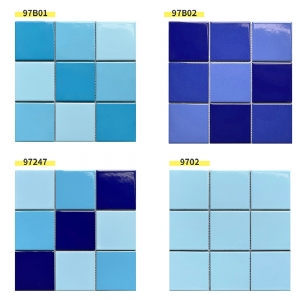 98X98 Blue Glazed Ceramic Mosaic Swimming Pool Tiles