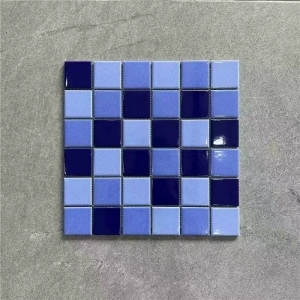 Blue Glazed Ceramic Mosaic Swimming Pool Tiles