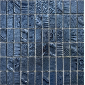 Squared black gold glass tile electroplated patterns silver crystal mosaic tile