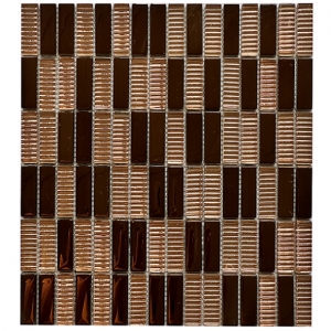 Rose golden glass tile electroplated sliver crystal glass mosaic wall decor tile