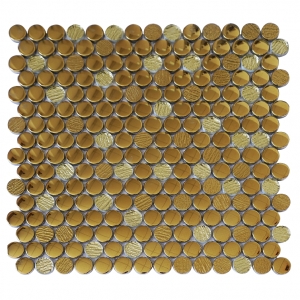 Penny Round Shining sliver gold crystal glass tile mosaic wall bathroom and kitchen decor tile