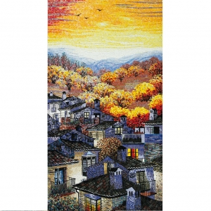 Customized design hand cut glass mural mosaic wall or floor art