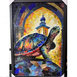 Customized design OEM handmade glass mosaic mural wall art