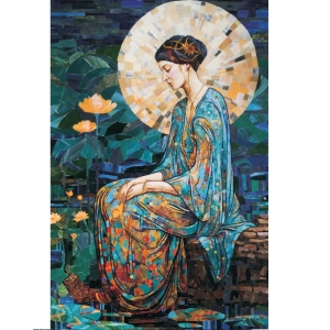 Customized design handmade tiffany glass mosaic mural wall art