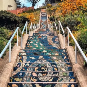 Customized Glass Mosaic Stairway art design Mosaic Mural
