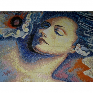 Customized Glass Mosaic Jesus Christ Portrait Painting Religious Byzantine lcons Western Art Wall Mosaic Mural