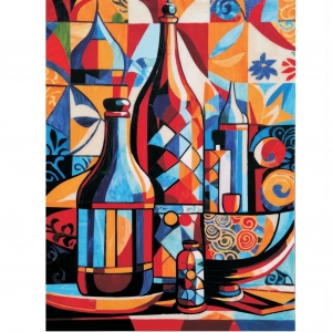 Picasso Design Glass Mosaic Sunset Wall Art Mural Handmade Wall and Floor Decor Tile