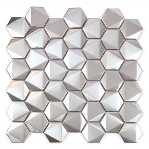 Sliver Metal Mosaic Tile Stainless Steel 3D Backblash Wall Decoration Boarder Tiles