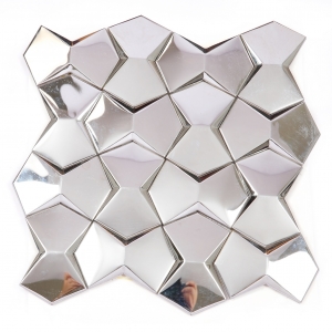 Sliver Metal Mosaic Tile Stainless Steel 3D Backblash Wall Decoration Boarder Tiles